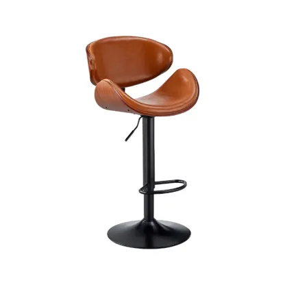 Bucket Adjustable Swivel Leather Bar Stools Image - 27