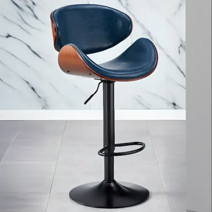 Bucket Adjustable Swivel Leather Bar Stools Image - 23