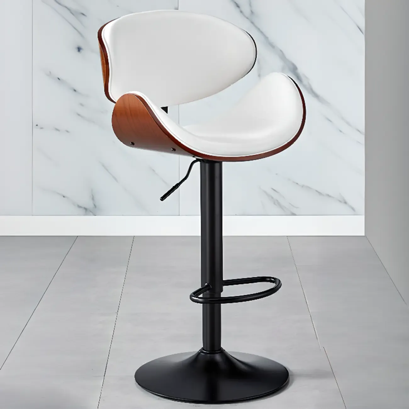 Bucket Adjustable Swivel Leather Bar Stools Image - 24