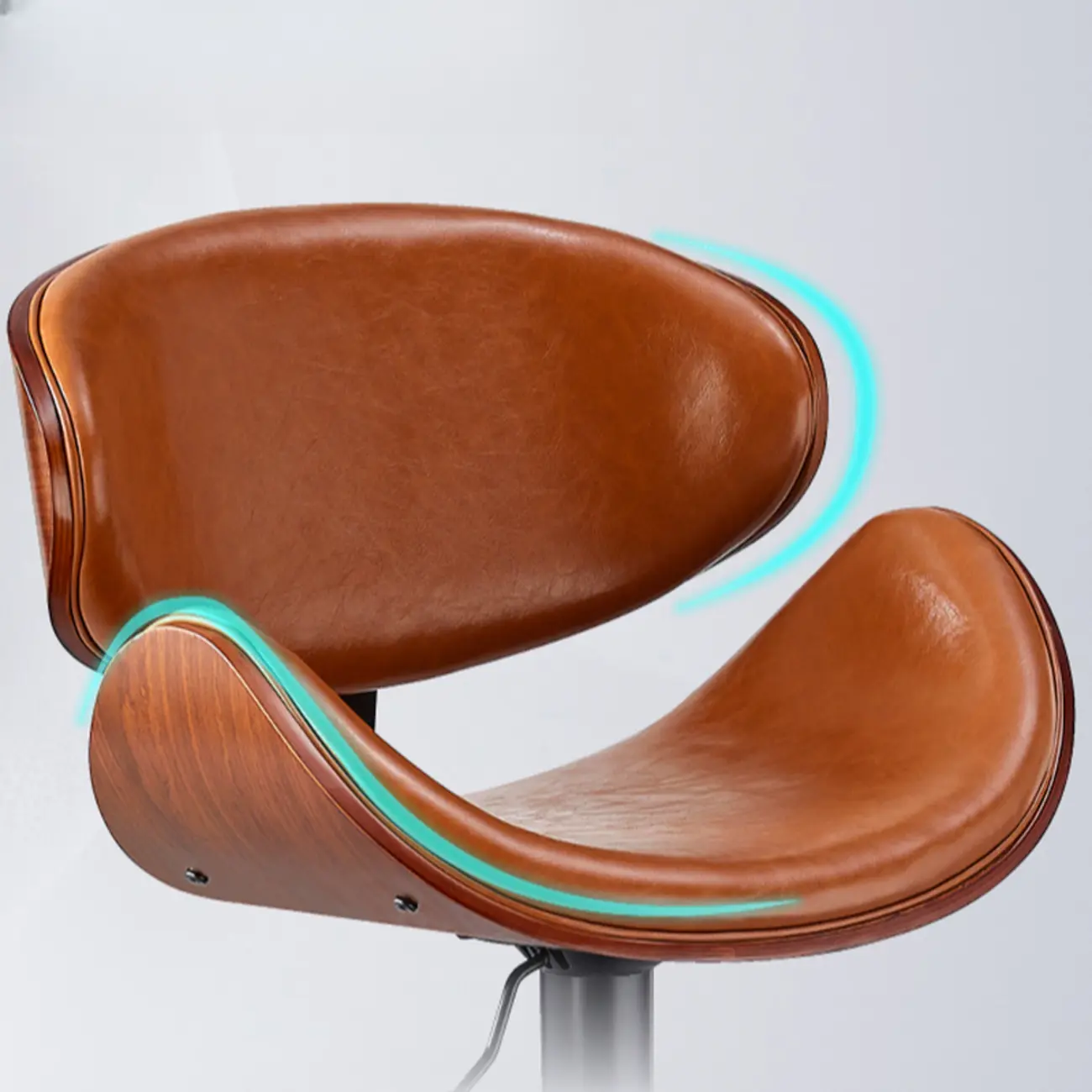 Bucket Adjustable Swivel Leather Bar Stools Image - 6 | homeyfad