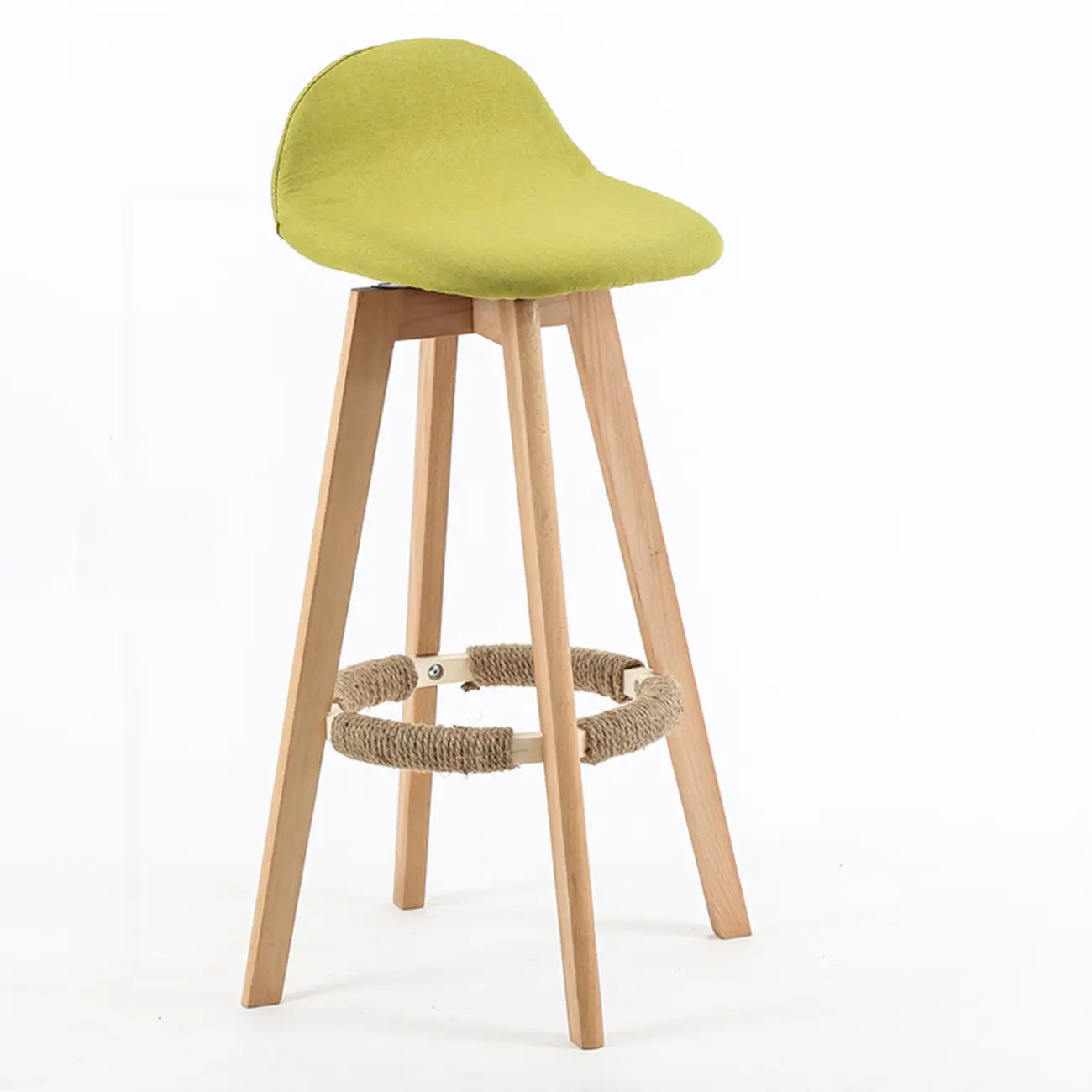 Scandinavian Wood Plush Seat Comfy Design Bar Stool | homeyfad