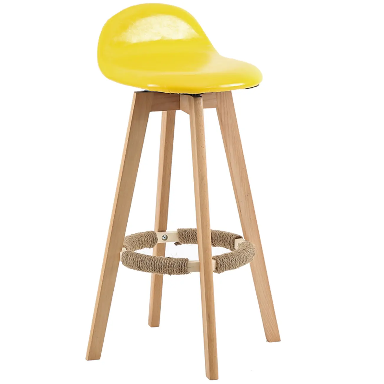 Scandinavian Wood Plush Seat Comfy Design Bar Stool | homeyfad