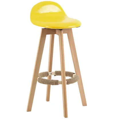 Scandinavian Wood Plush Seat Comfy Design Bar Stool
