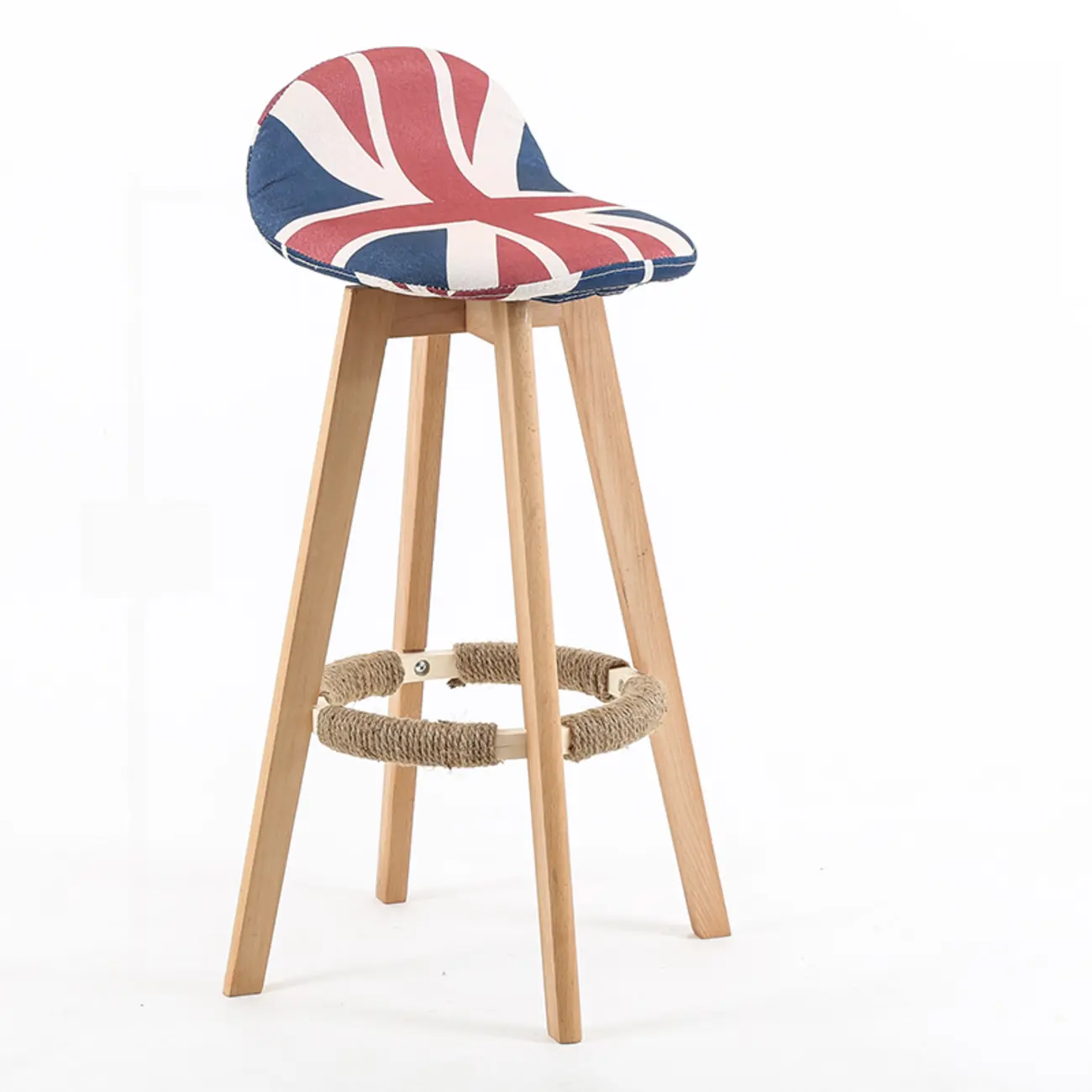 Scandinavian Wood Plush Seat Comfy Design Bar Stool | homeyfad