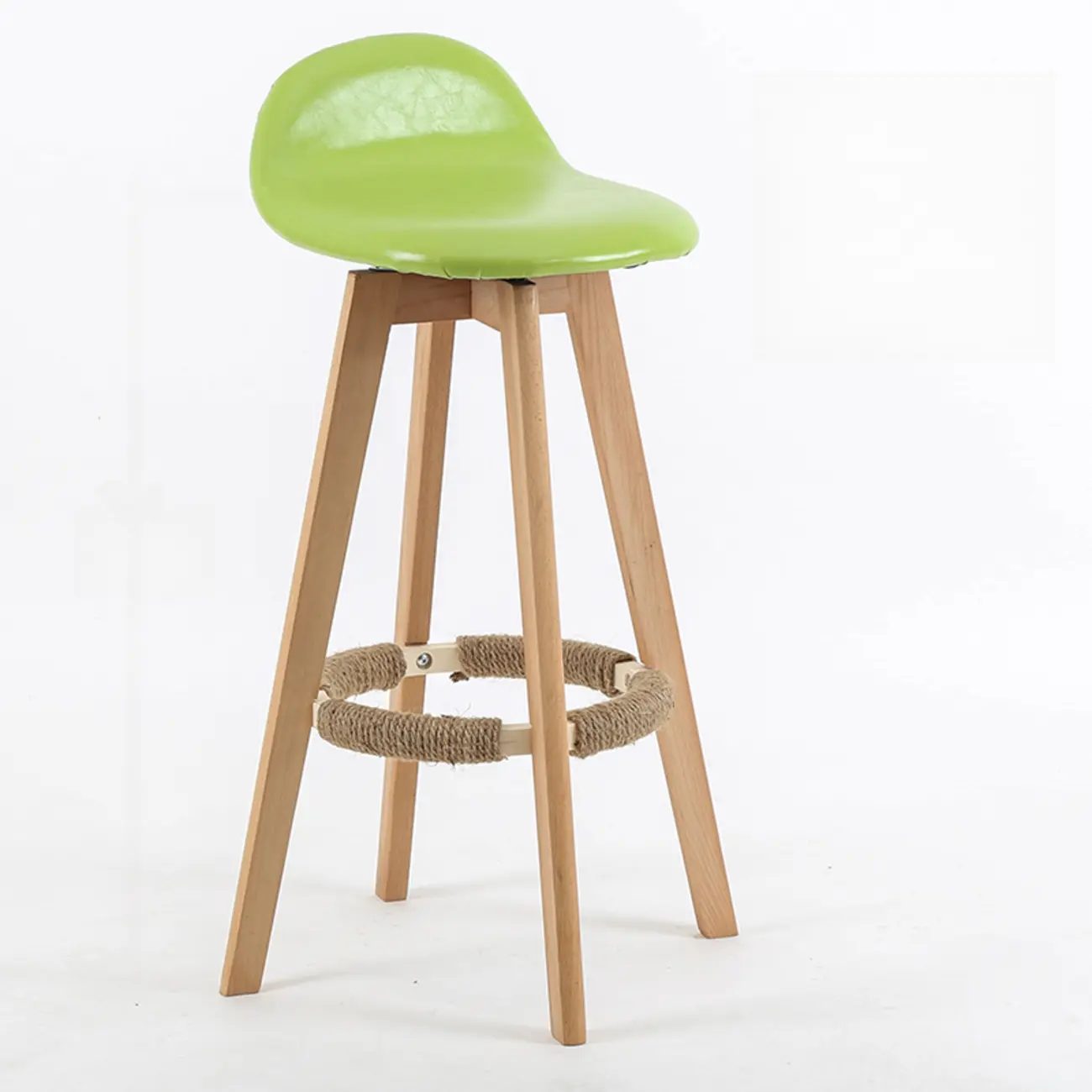 Scandinavian Wood Plush Seat Comfy Design Bar Stool | homeyfad