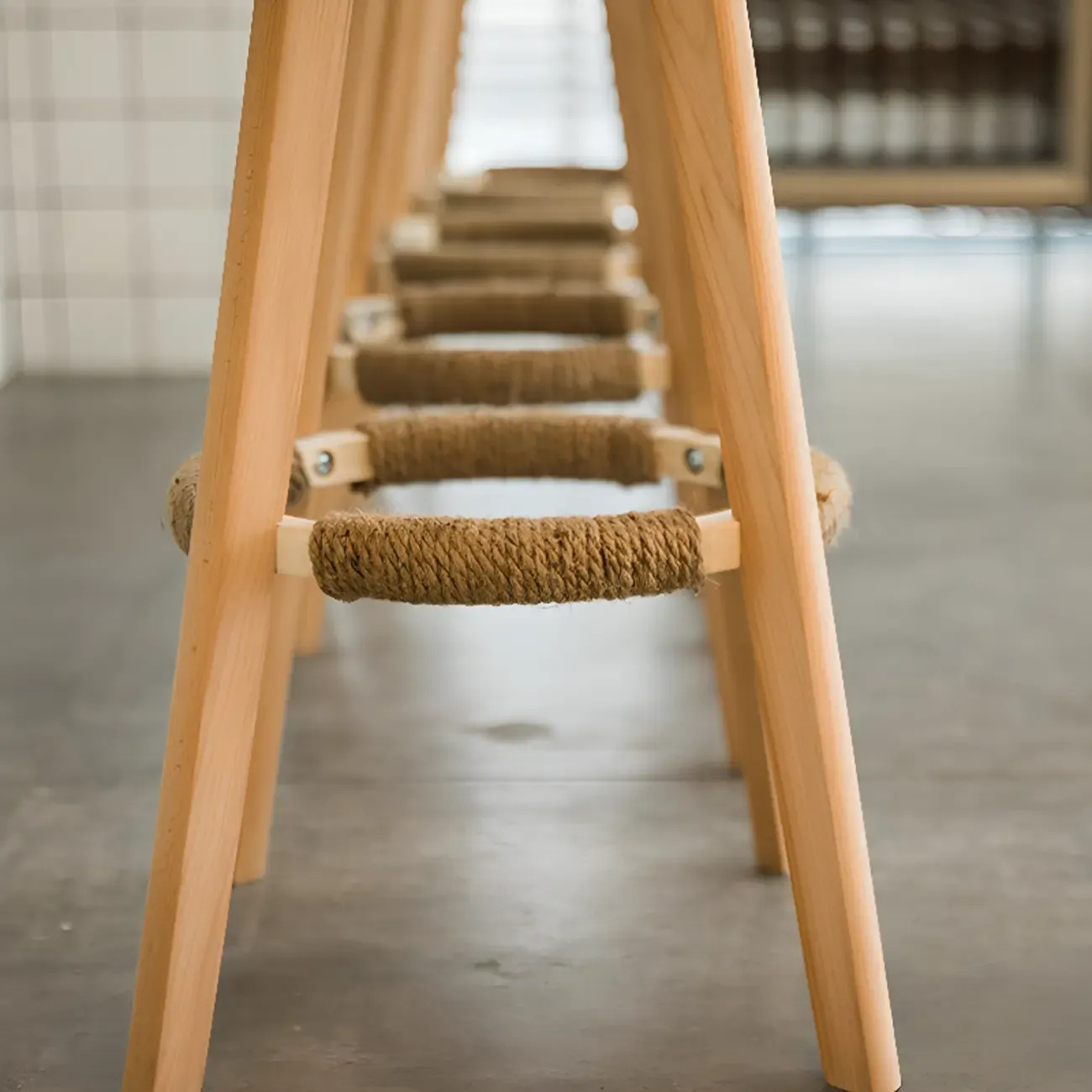 Scandinavian Wood Plush Seat Comfy Design Bar Stool