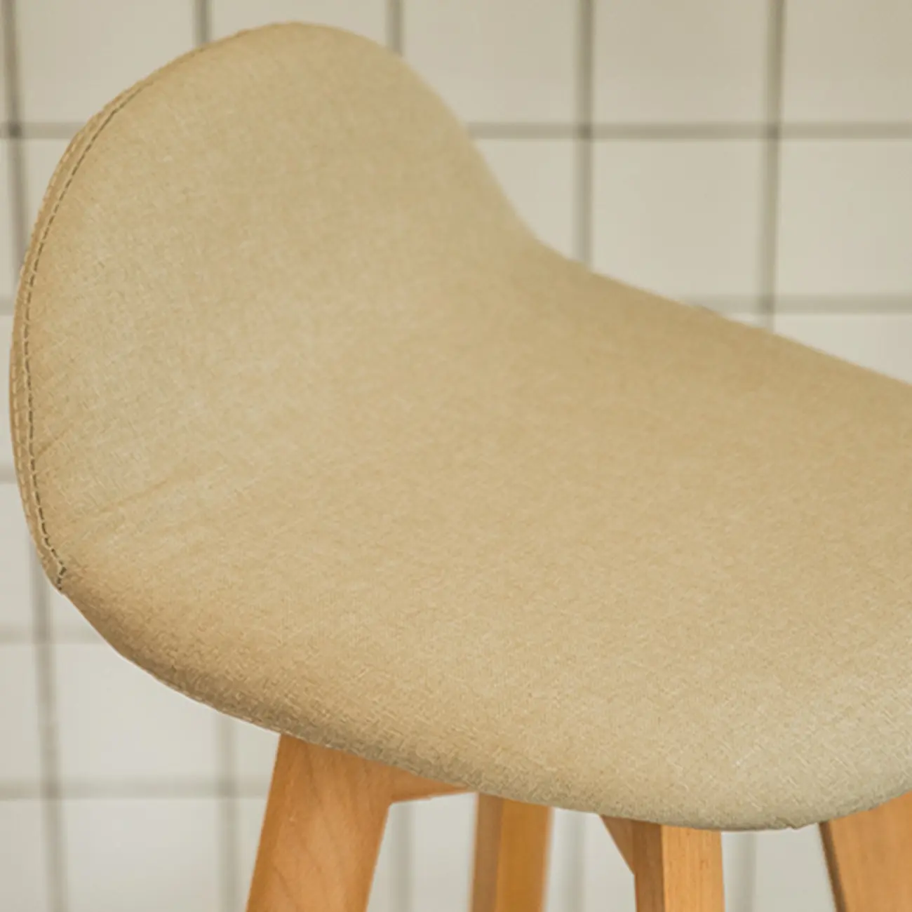 Scandinavian Wood Plush Seat Comfy Design Bar Stool | homeyfad