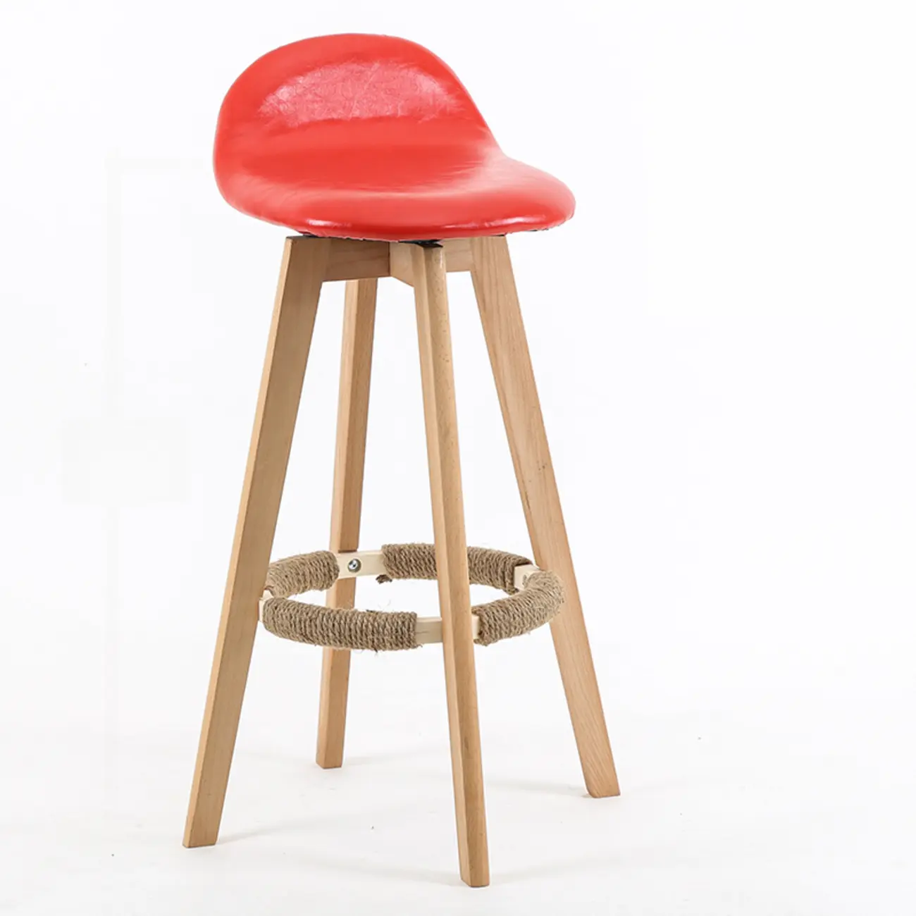 Scandinavian Wood Plush Seat Comfy Design Bar Stool | homeyfad