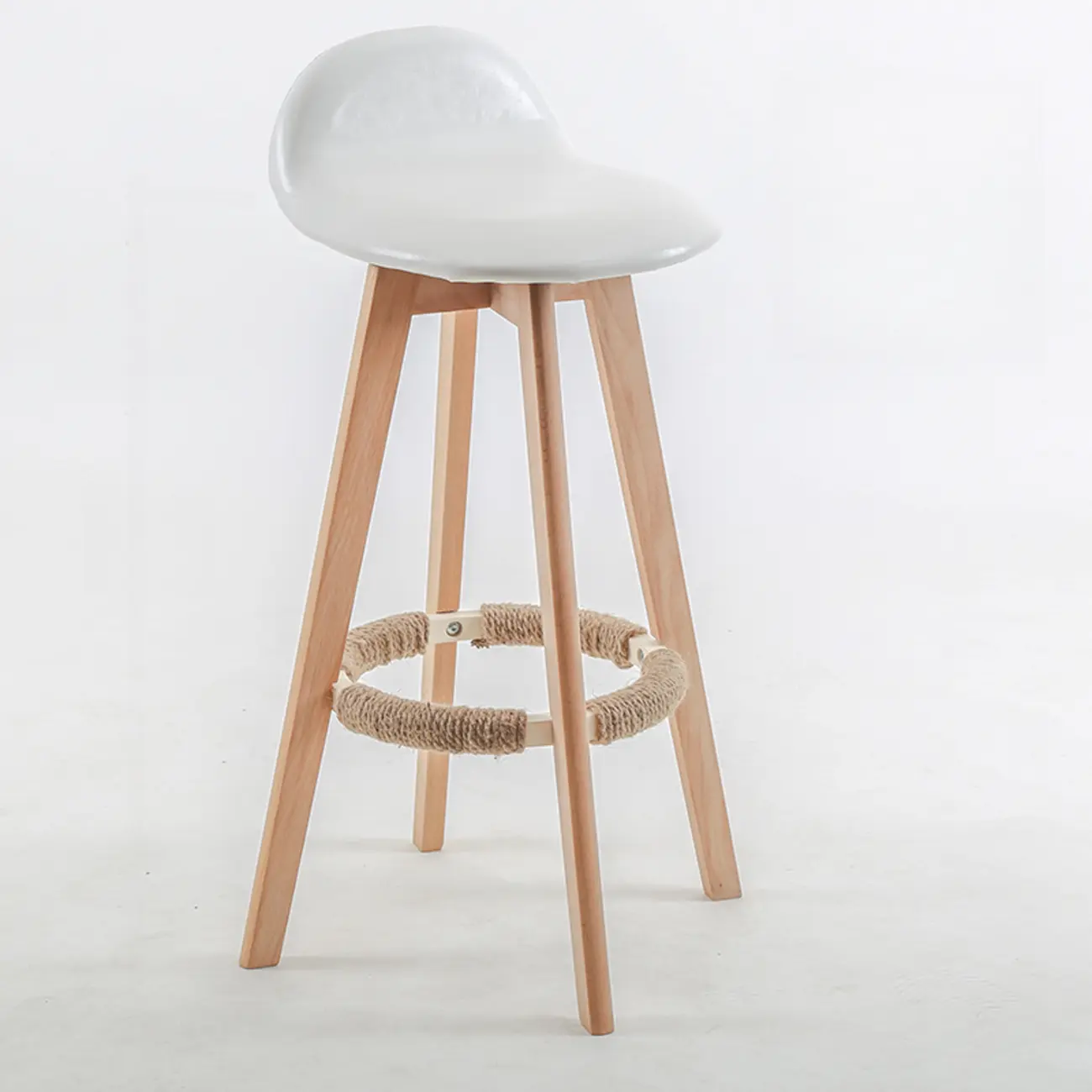 Scandinavian Wood Plush Seat Comfy Design Bar Stool | homeyfad