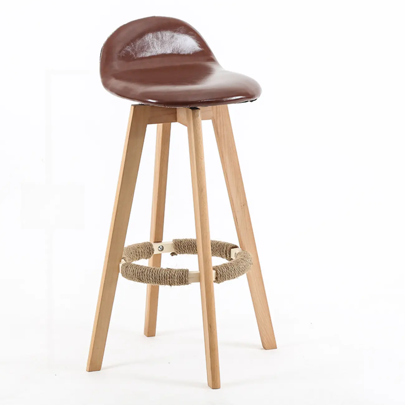 Scandinavian Wood Plush Seat Comfy Design Bar Stool | homeyfad