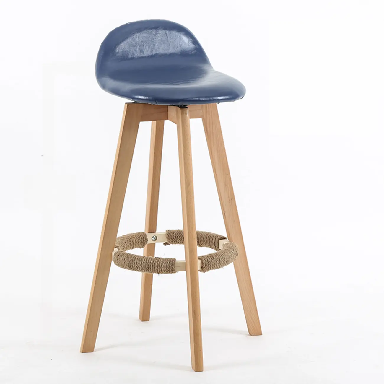 Scandinavian Wood Plush Seat Comfy Design Bar Stool | homeyfad