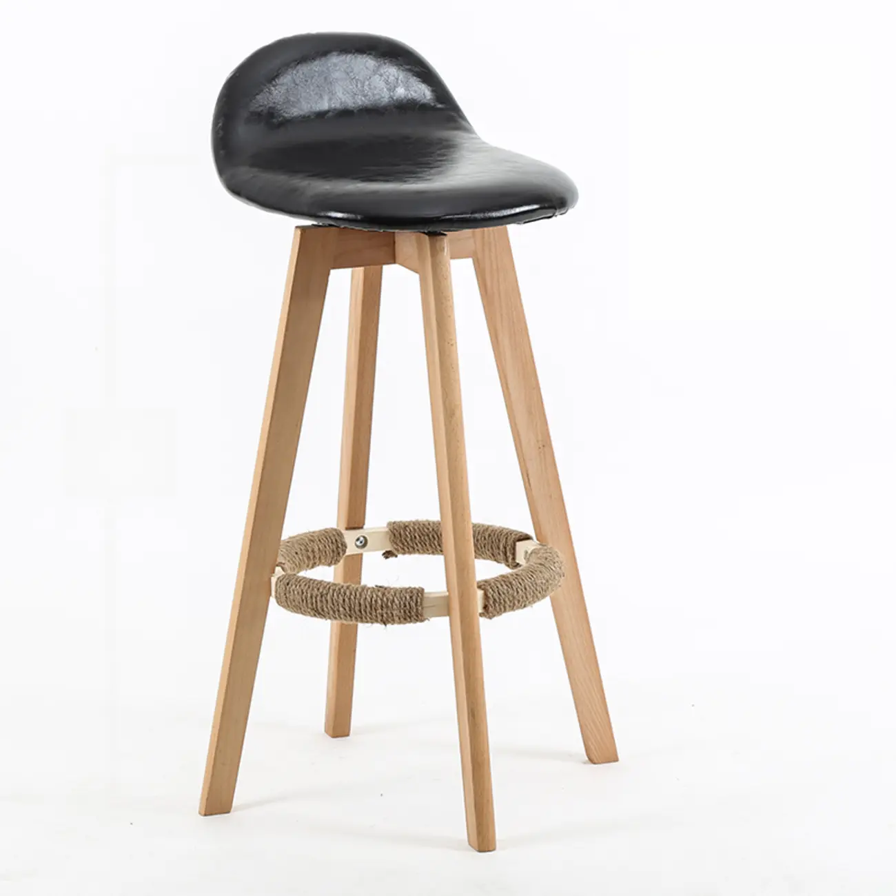 Scandinavian Wood Plush Seat Comfy Design Bar Stool | homeyfad