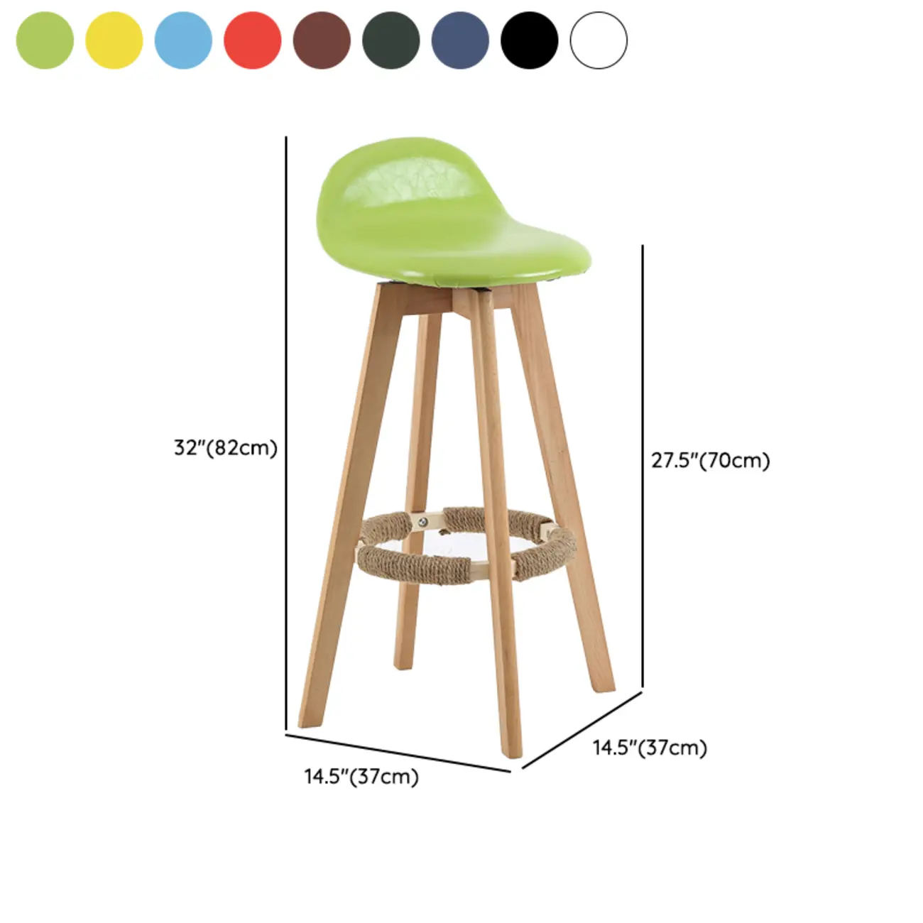Scandinavian Wood Plush Seat Comfy Design Bar Stool | homeyfad