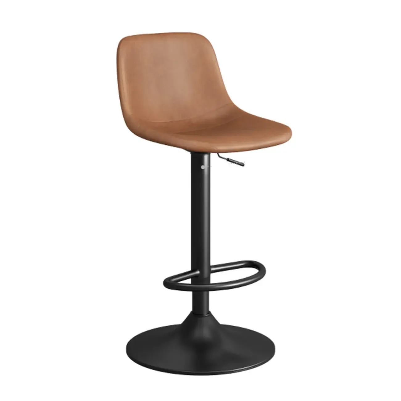 ]Modern Leather Adjustable Bar Stools with Backrest for Kitchen Image - 10