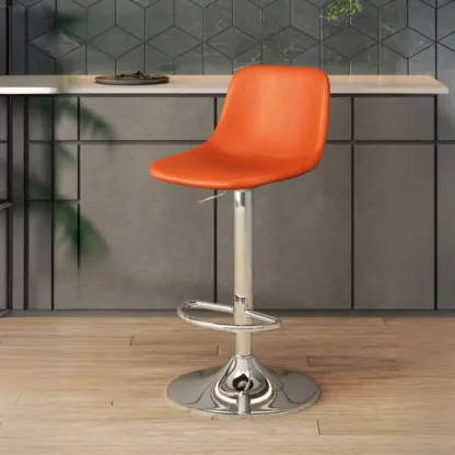 ]Modern Leather Adjustable Bar Stools with Backrest for Kitchen Image - 19