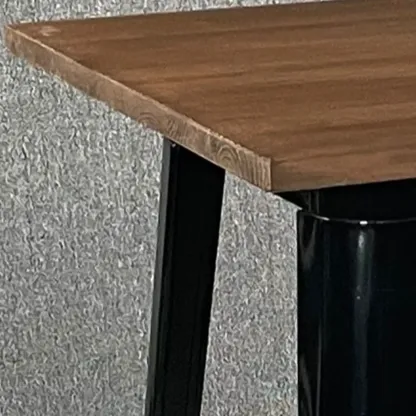 Industrial Brown Wood Black Metal Bar Tables Image - 4