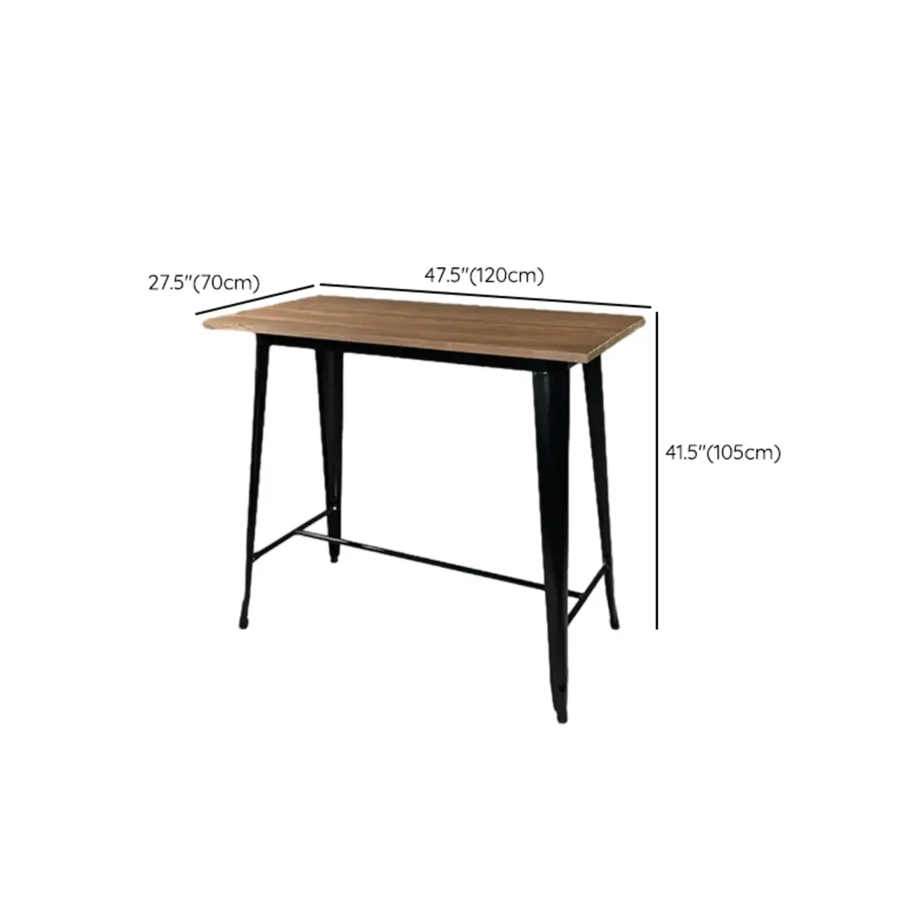 Industrial Brown Wood Black Metal Bar Tables Image - 8