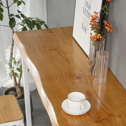 Scandinavian Hardwood Pub Table with Sled Base Image - 6