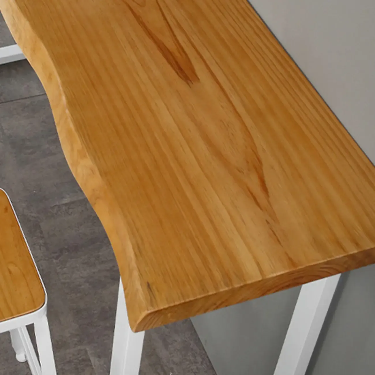 Scandinavian Hardwood Pub Table with Sled Base Image - 7
