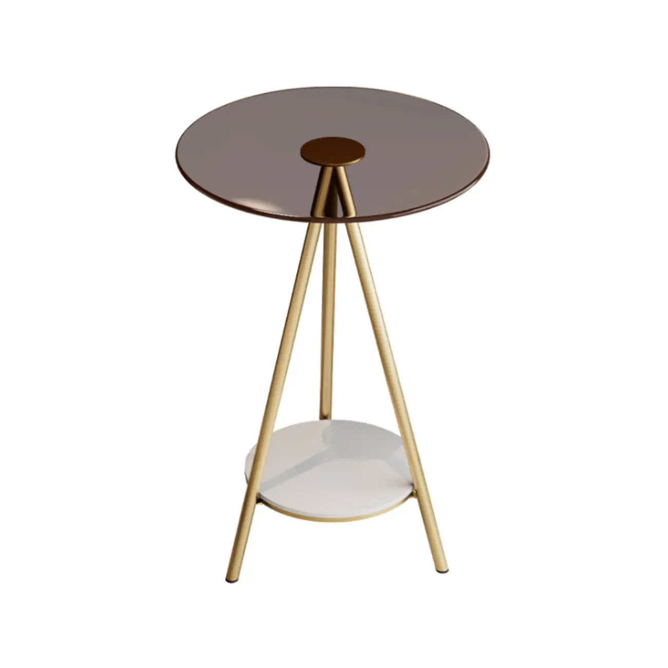 Glam Round Glass Storage End Table with Metal Legs Image - 5 | homeyfad