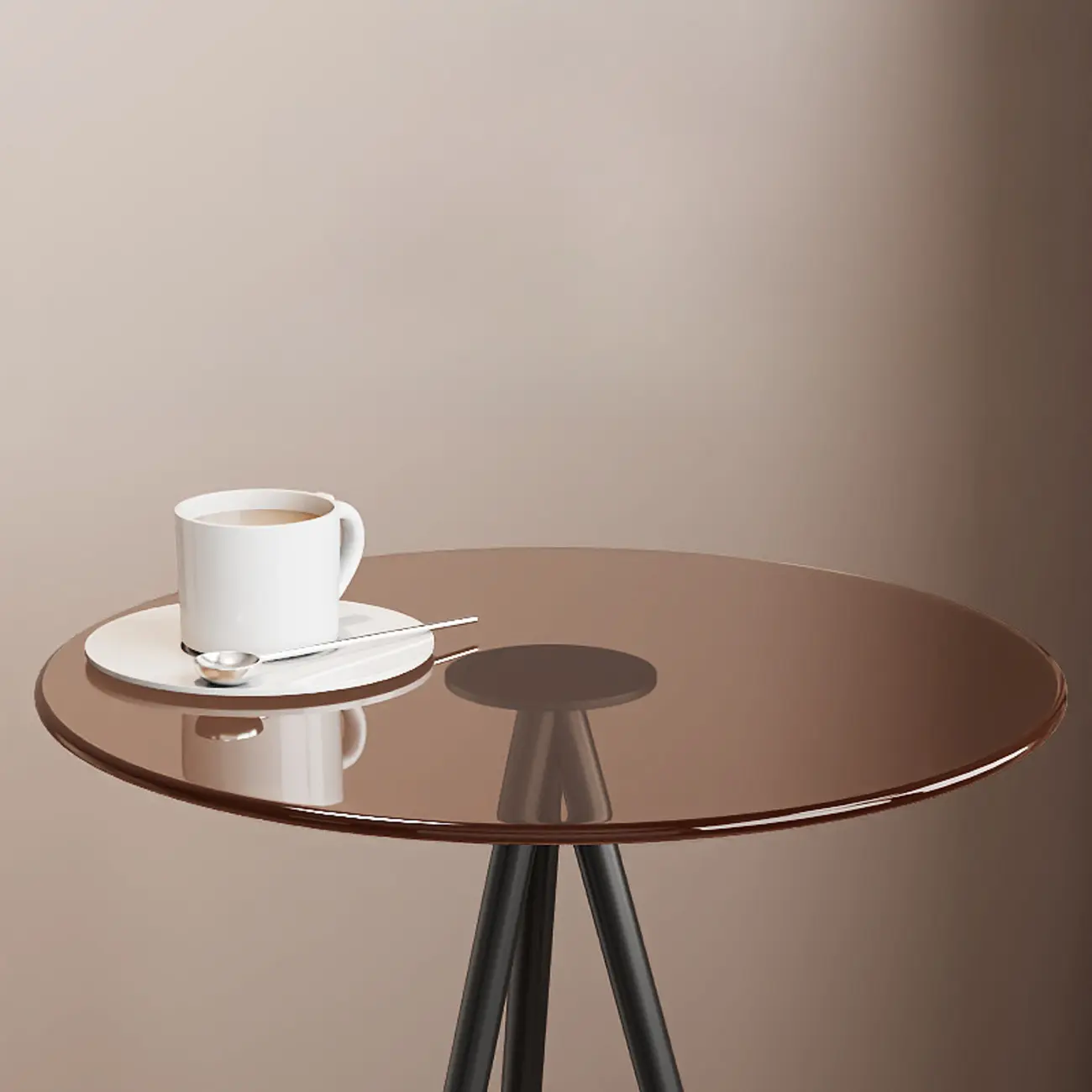 Glam Round Glass Storage End Table with Metal Legs Image - 8 | homeyfad