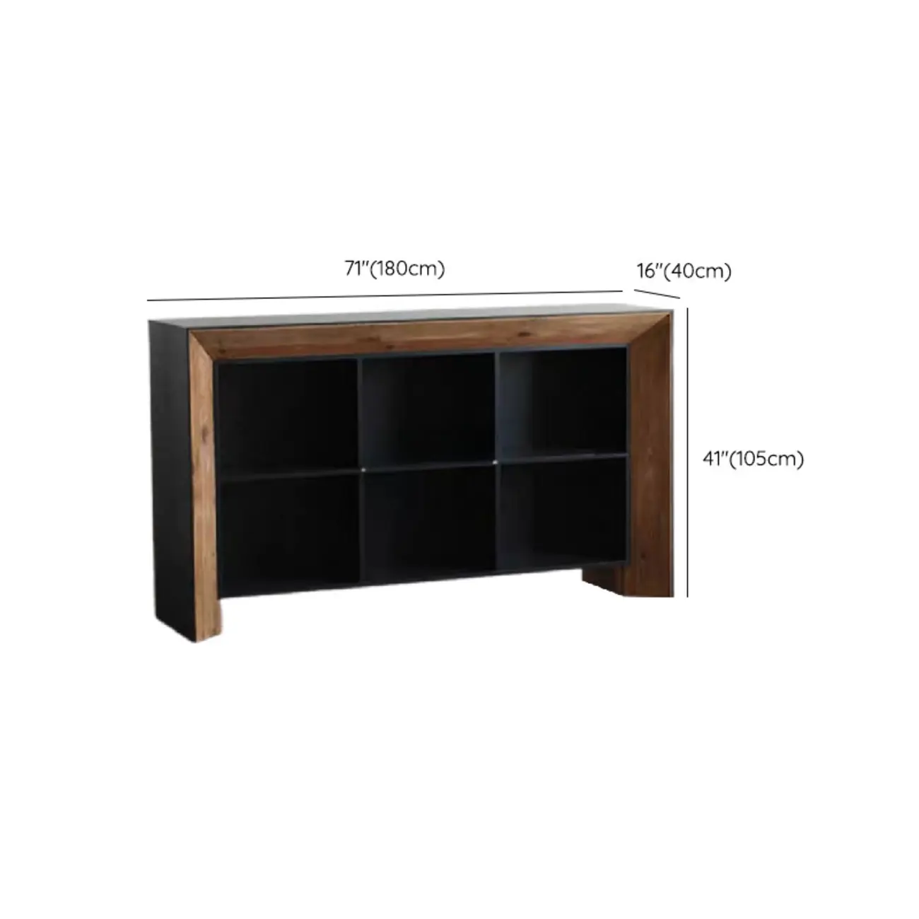 Modern Black Brown Pine Wooden Open Storage Display Cabinet #size | homeyfad