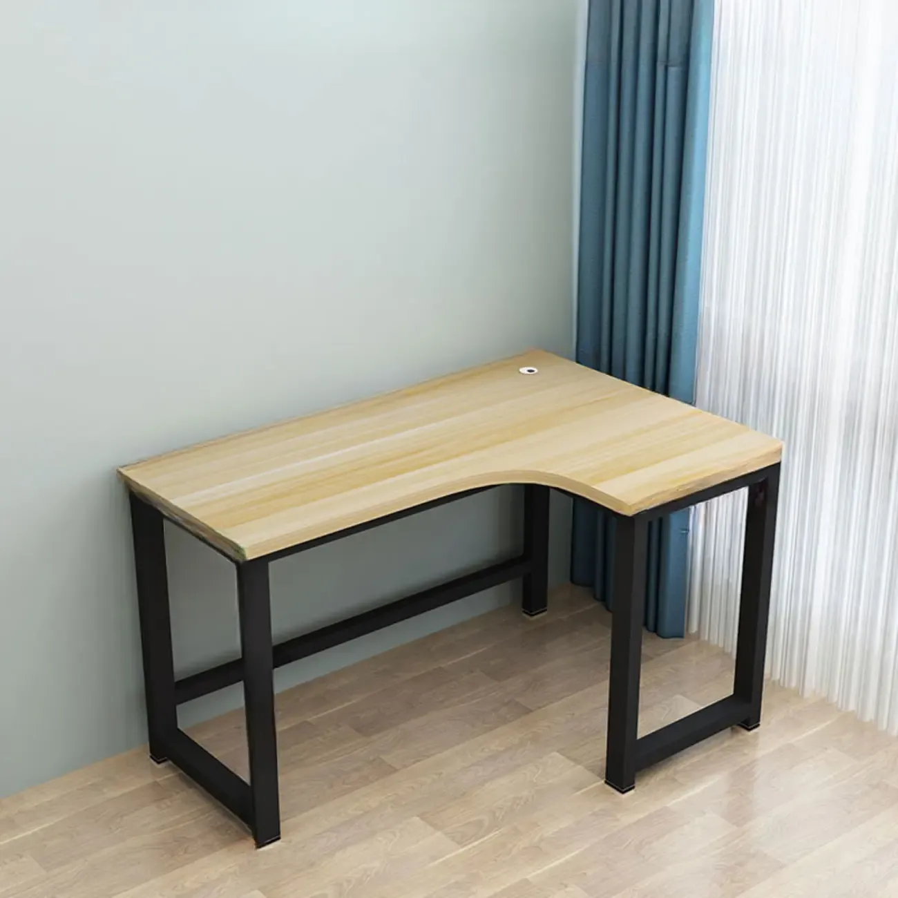 Modern Wooden L-Shaped Desk with Storage for Home Office Image - 3