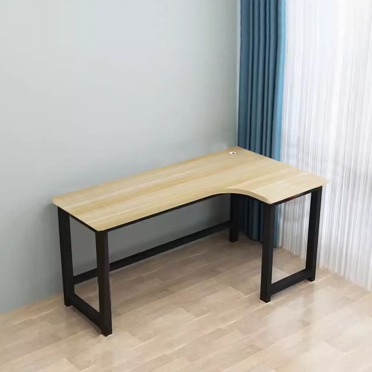 Modern Wooden L-Shaped Desk with Storage for Home Office Image - 14