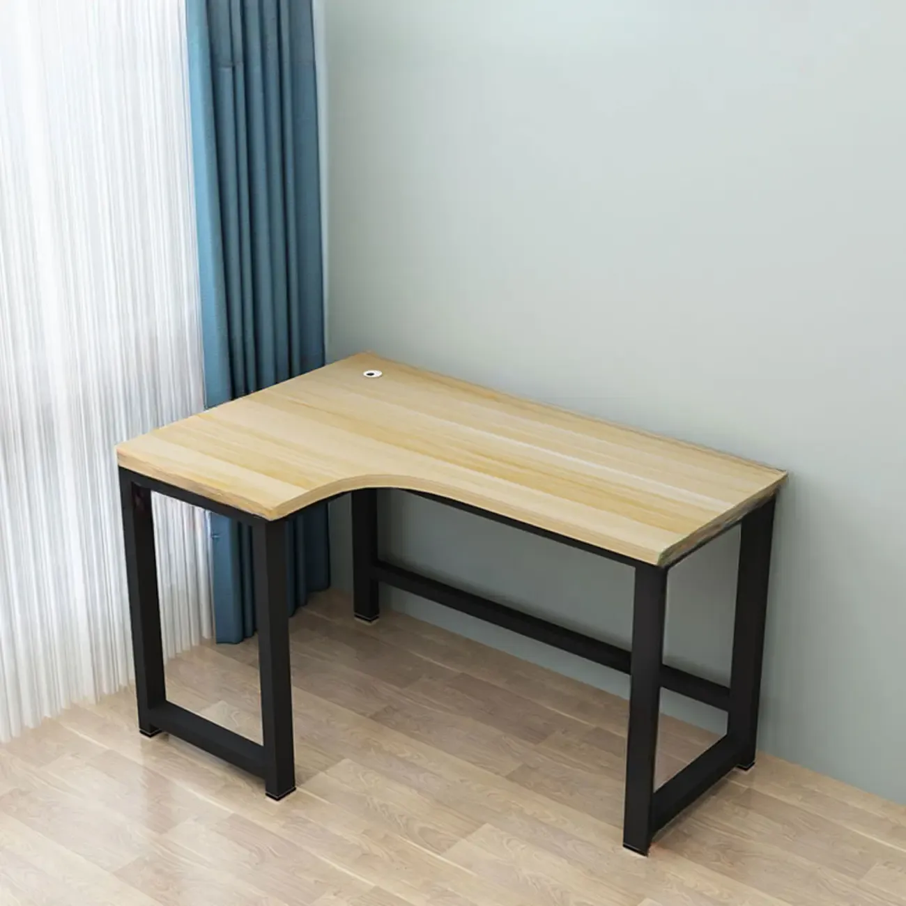 Modern Wooden L-Shaped Desk with Storage for Home Office Image - 15