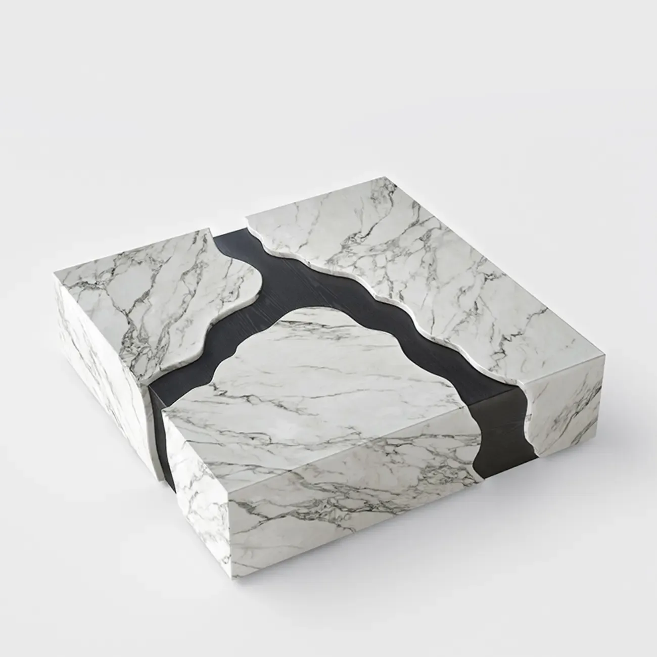 Elegant Square Faux Marble Accent Table for Foyer Image - 6