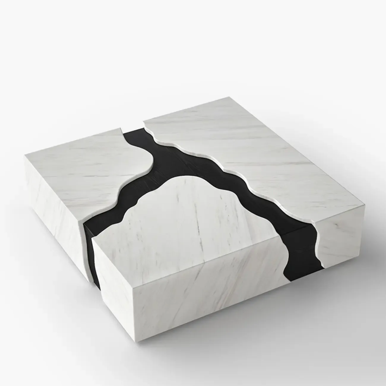 Elegant Square Faux Marble Accent Table for Foyer Image - 7