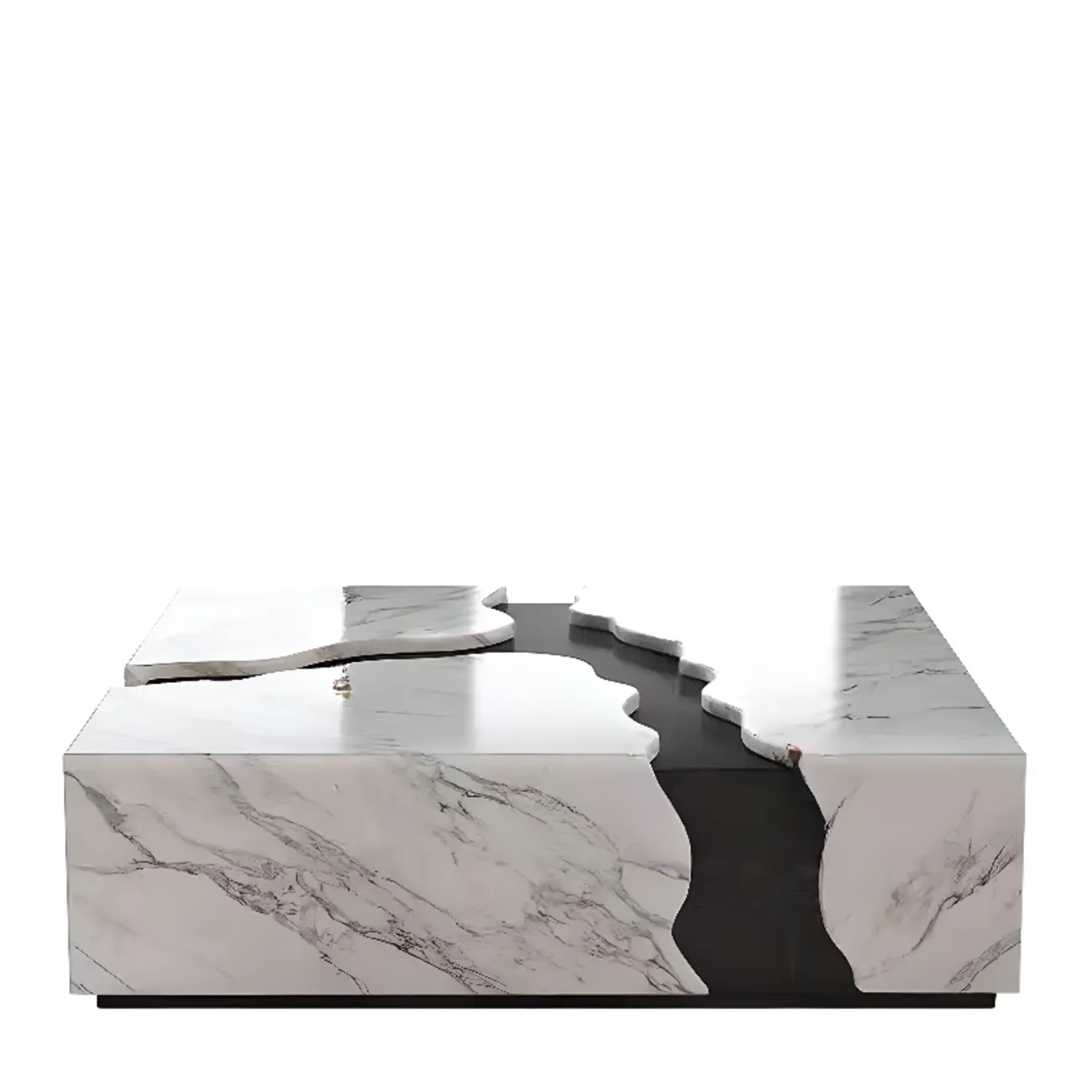 Elegant Square Faux Marble Accent Table for Foyer Image - 9