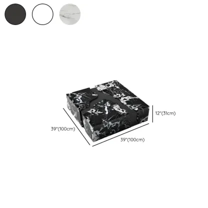 Elegant Square Faux Marble Accent Table for Foyer #size