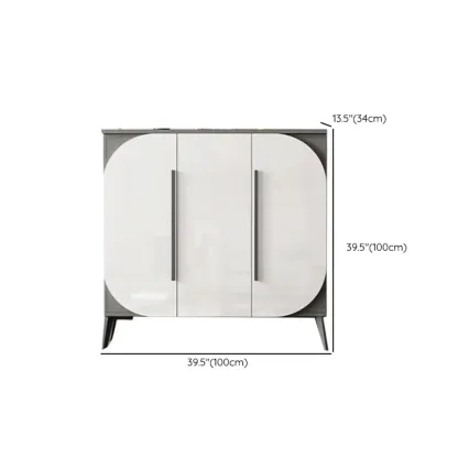 Trendy Gray-White Wooden Shoe Cabinet with Display Top #size