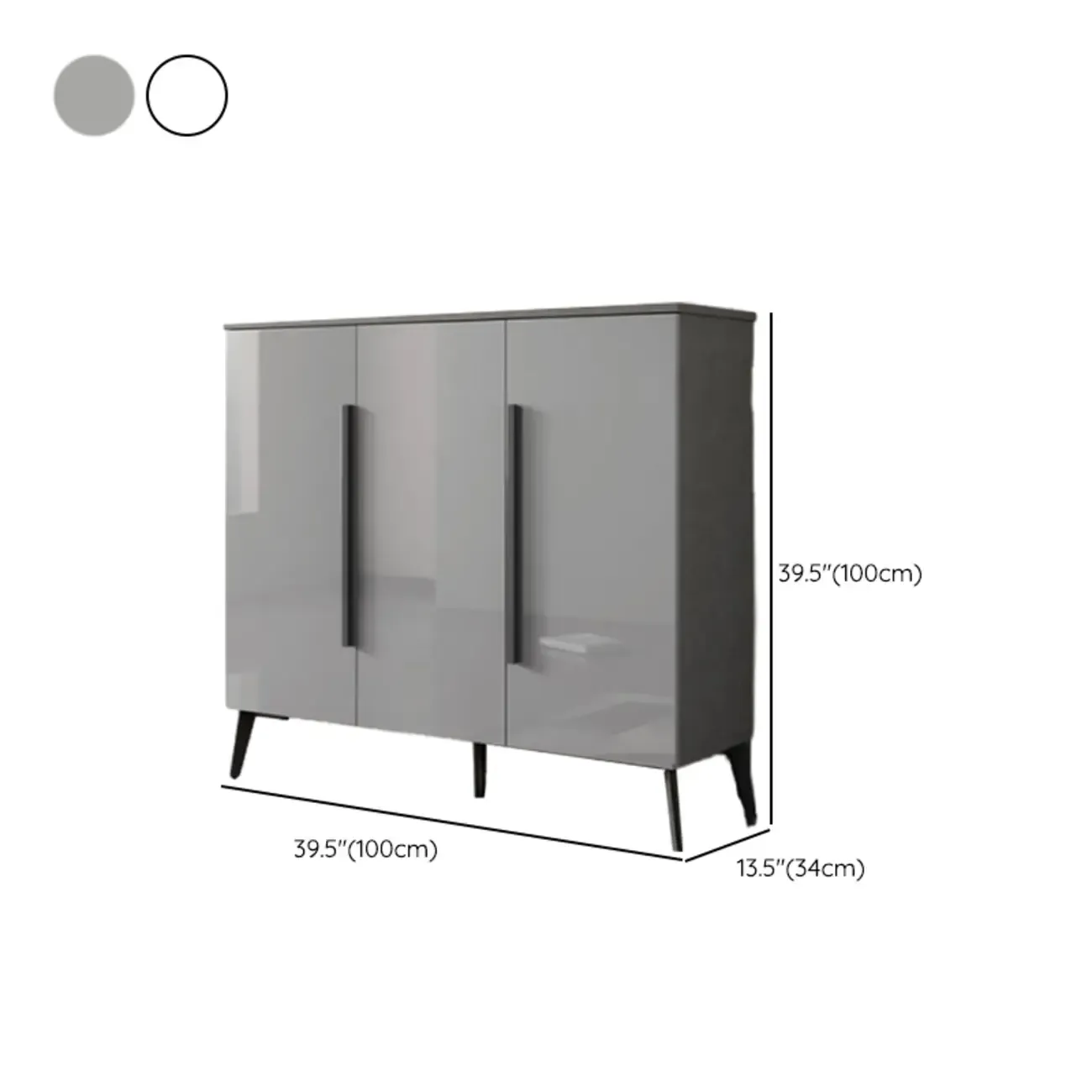 Trendy Gray-White Wooden Shoe Cabinet with Display Top Image - 18