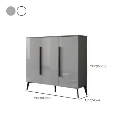 Trendy Gray-White Wooden Shoe Cabinet with Display Top Image - 18
