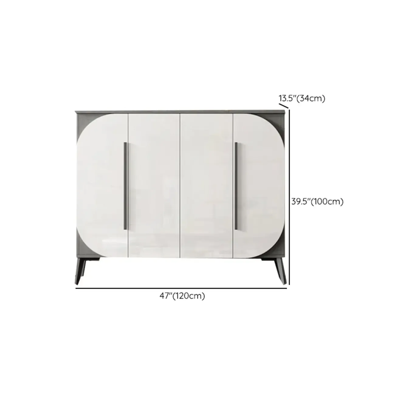 Trendy Gray-White Wooden Shoe Cabinet with Display Top Image - 19