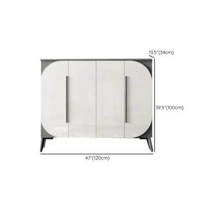 Trendy Gray-White Wooden Shoe Cabinet with Display Top Image - 19