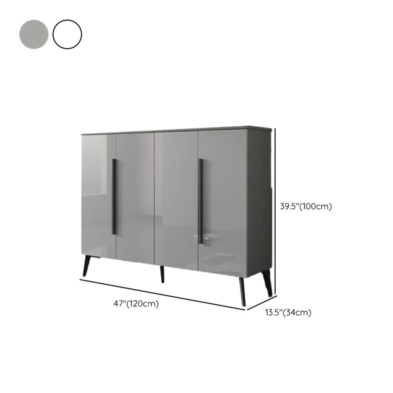 Trendy Gray-White Wooden Shoe Cabinet with Display Top Image - 20