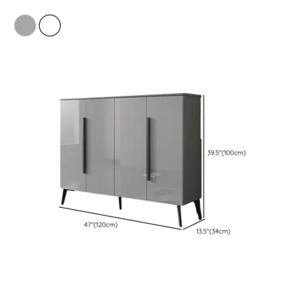 Trendy Gray-White Wooden Shoe Cabinet with Display Top Image - 20