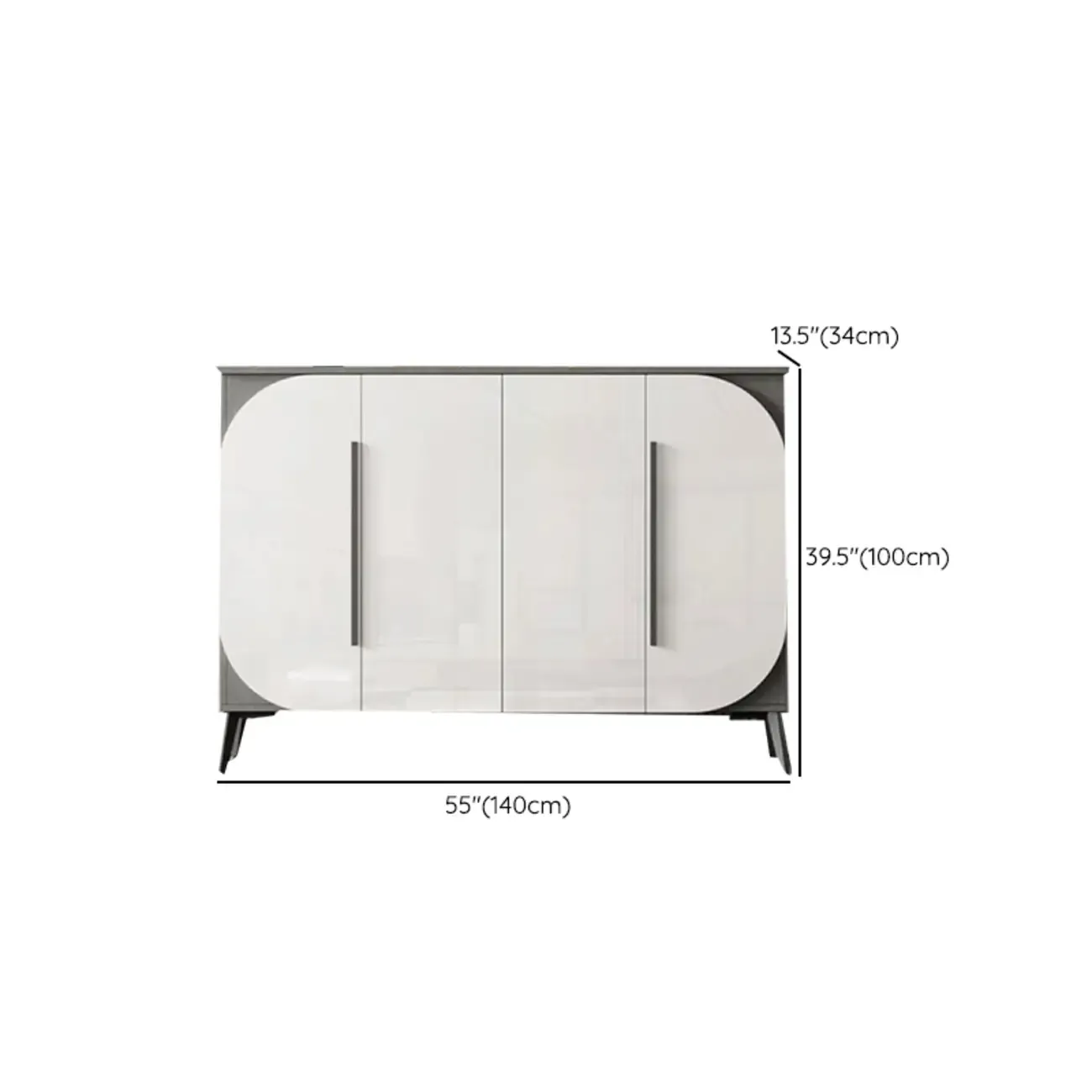 Trendy Gray-White Wooden Shoe Cabinet with Display Top Image - 21