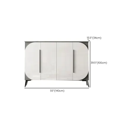 Trendy Gray-White Wooden Shoe Cabinet with Display Top Image - 21