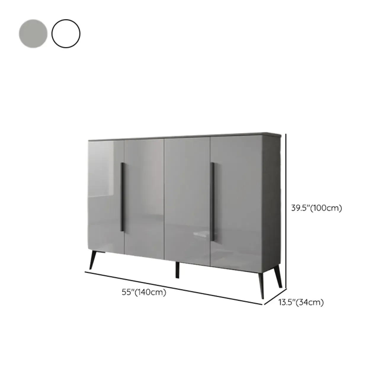 Trendy Gray-White Wooden Shoe Cabinet with Display Top Image - 22