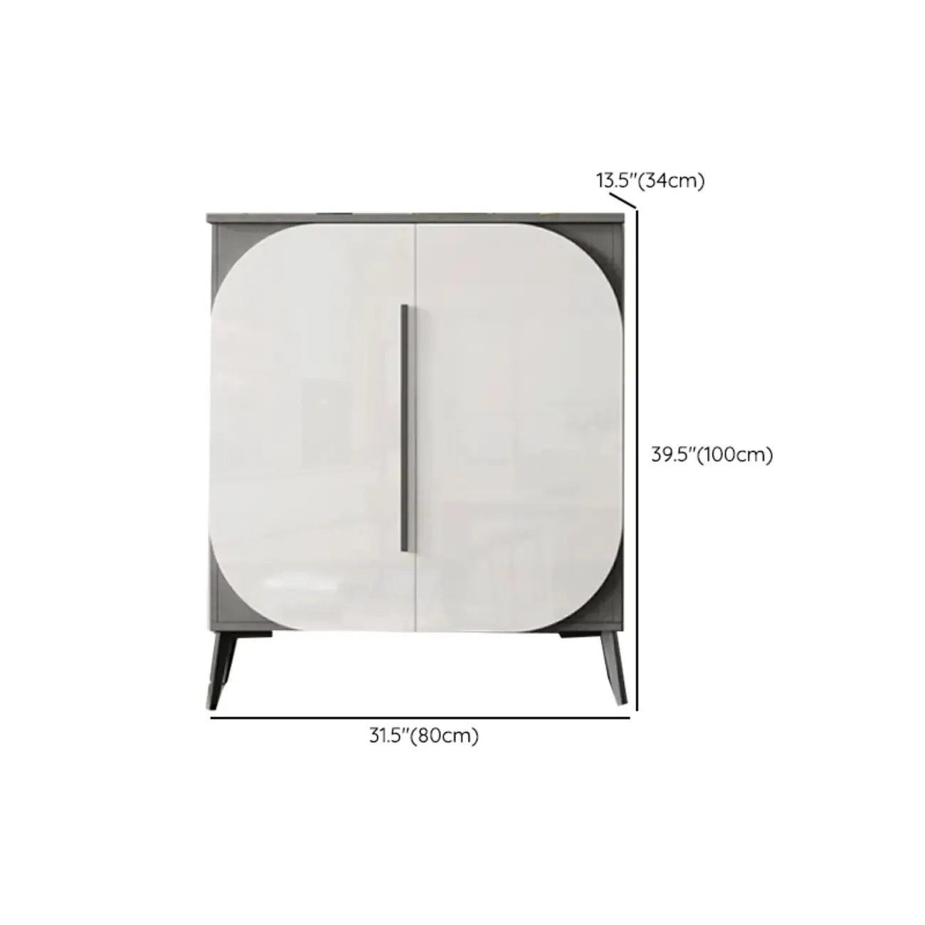 Trendy Gray-White Wooden Shoe Cabinet with Display Top Image - 23