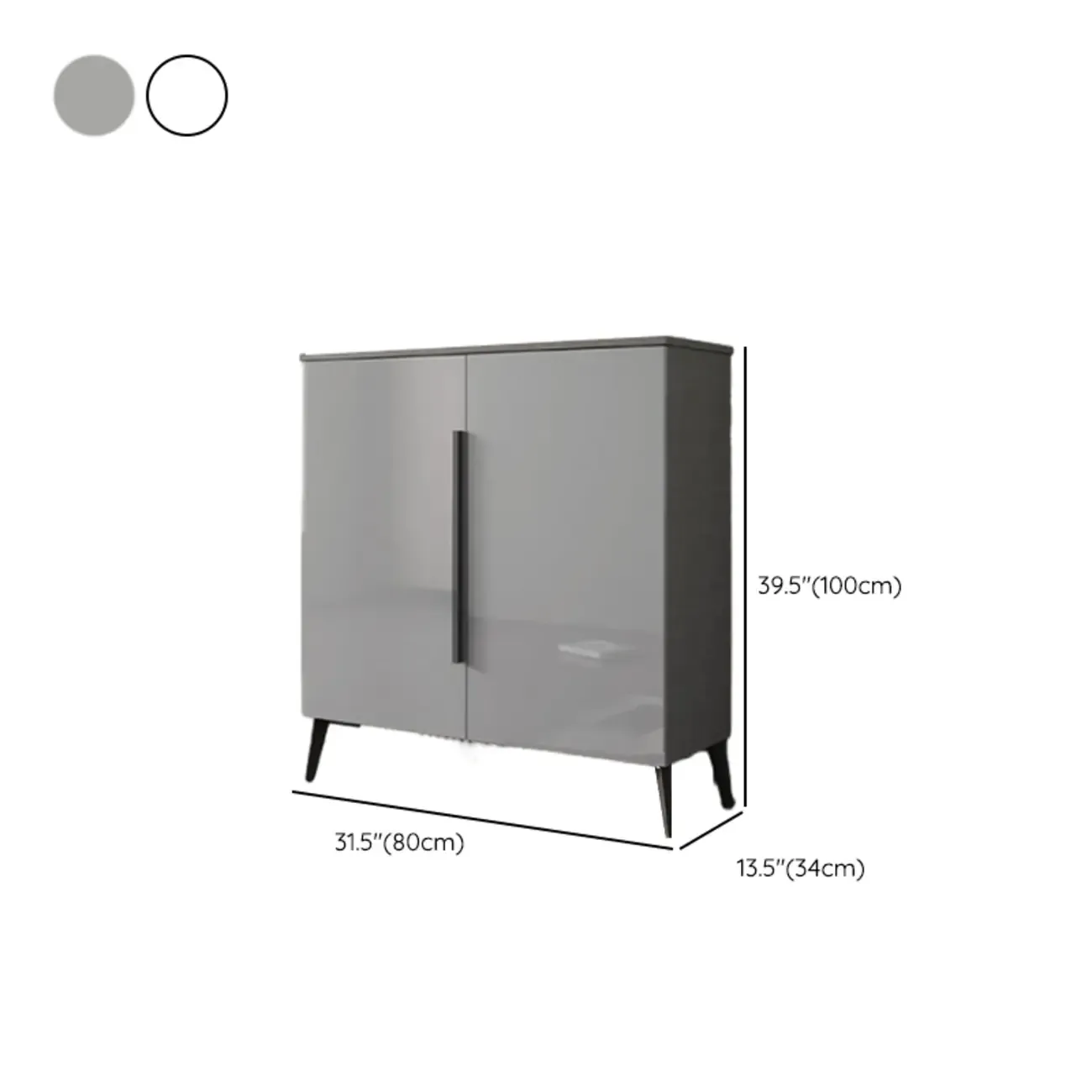 Trendy Gray-White Wooden Shoe Cabinet with Display Top Image - 24