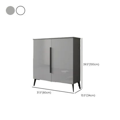 Trendy Gray-White Wooden Shoe Cabinet with Display Top Image - 24