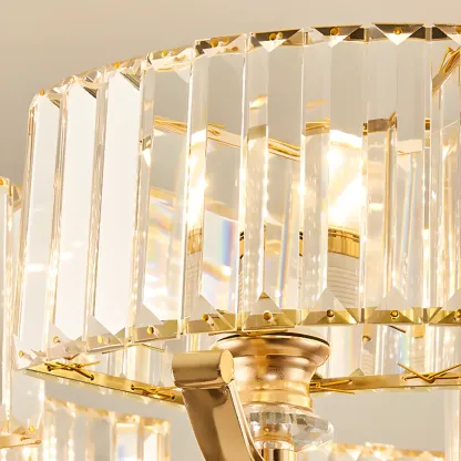 Gold Linear Crystal Modern Glass Chandelier Light Image - 5