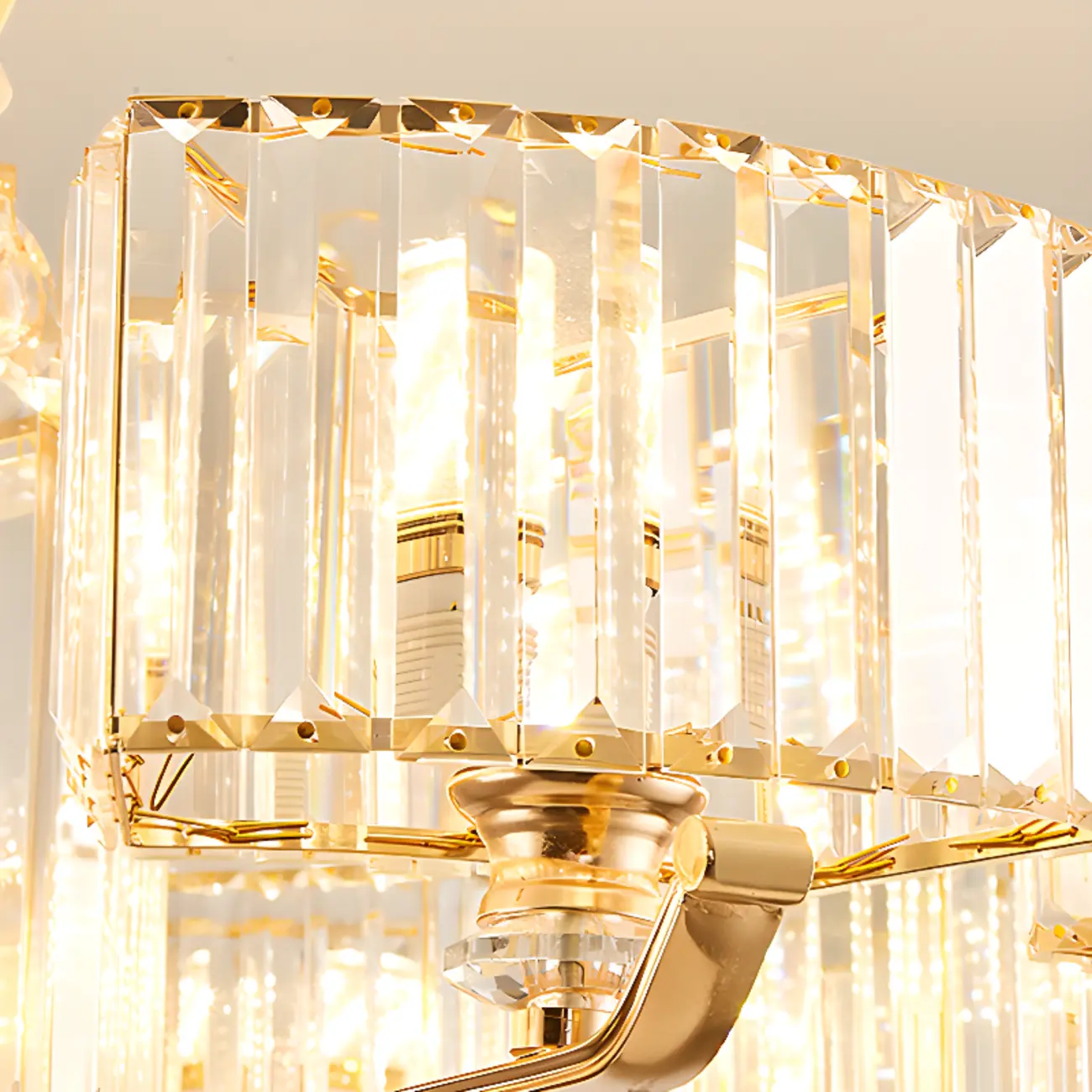 Gold Linear Crystal Modern Glass Chandelier Light Image - 6 | homeyfad