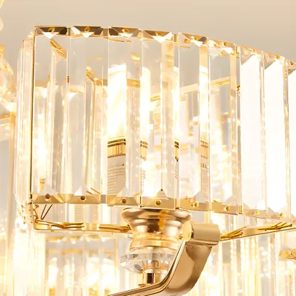 Gold Linear Crystal Modern Glass Chandelier Light Image - 6