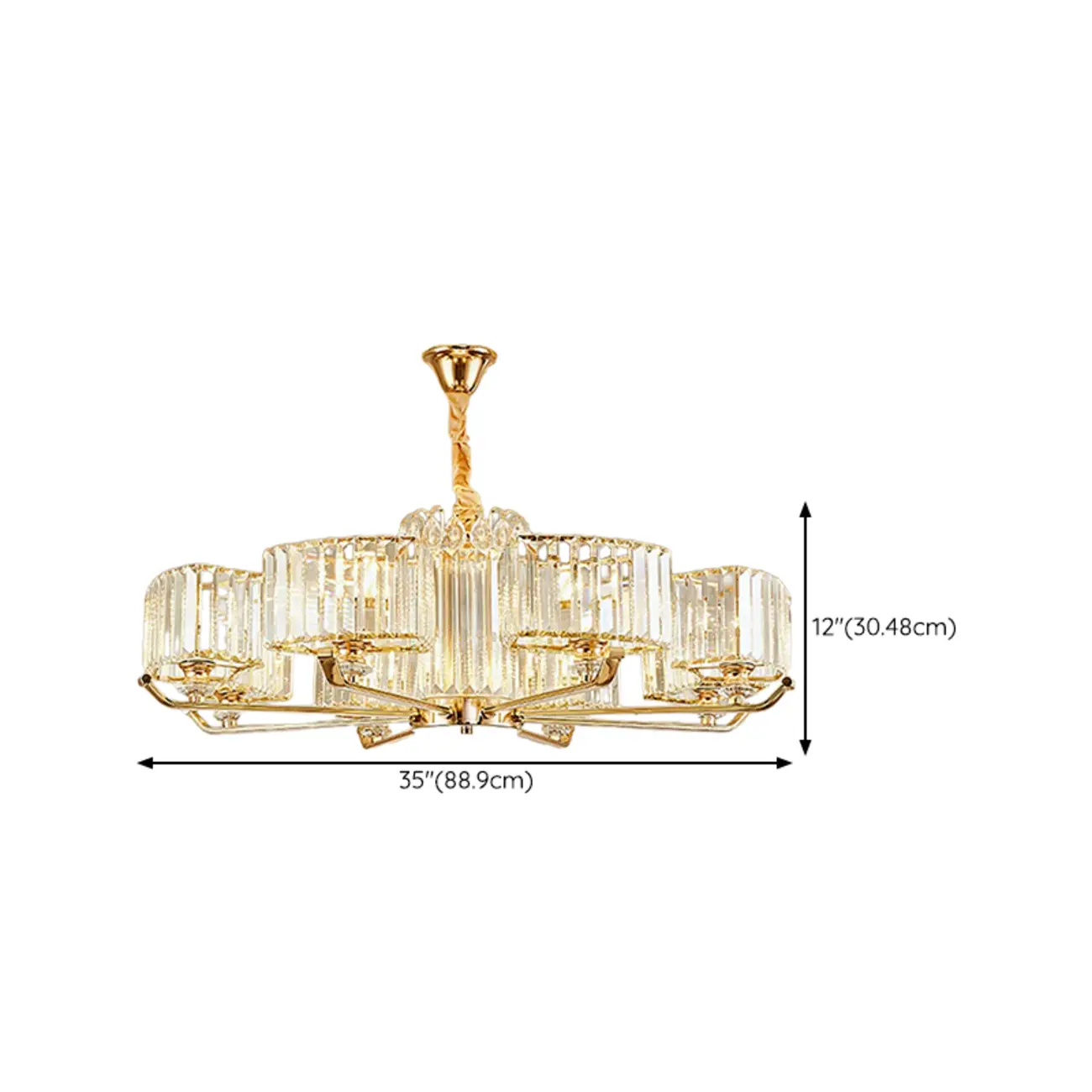 Gold Linear Crystal Modern Glass Chandelier Light Image - 16 | homeyfad